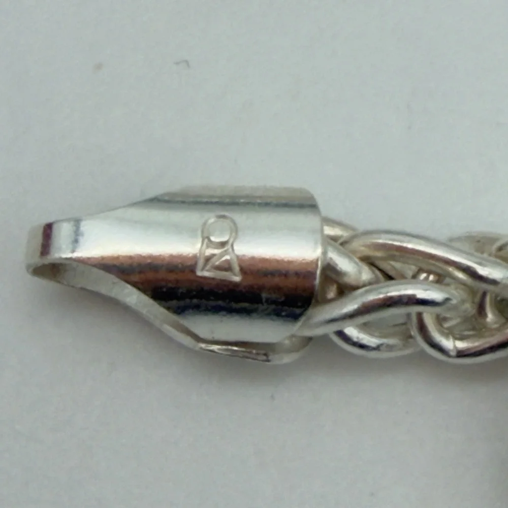 Vtg Italy 925 Sterling Silver Spiga Wheat Rope Chain Bracelet 7